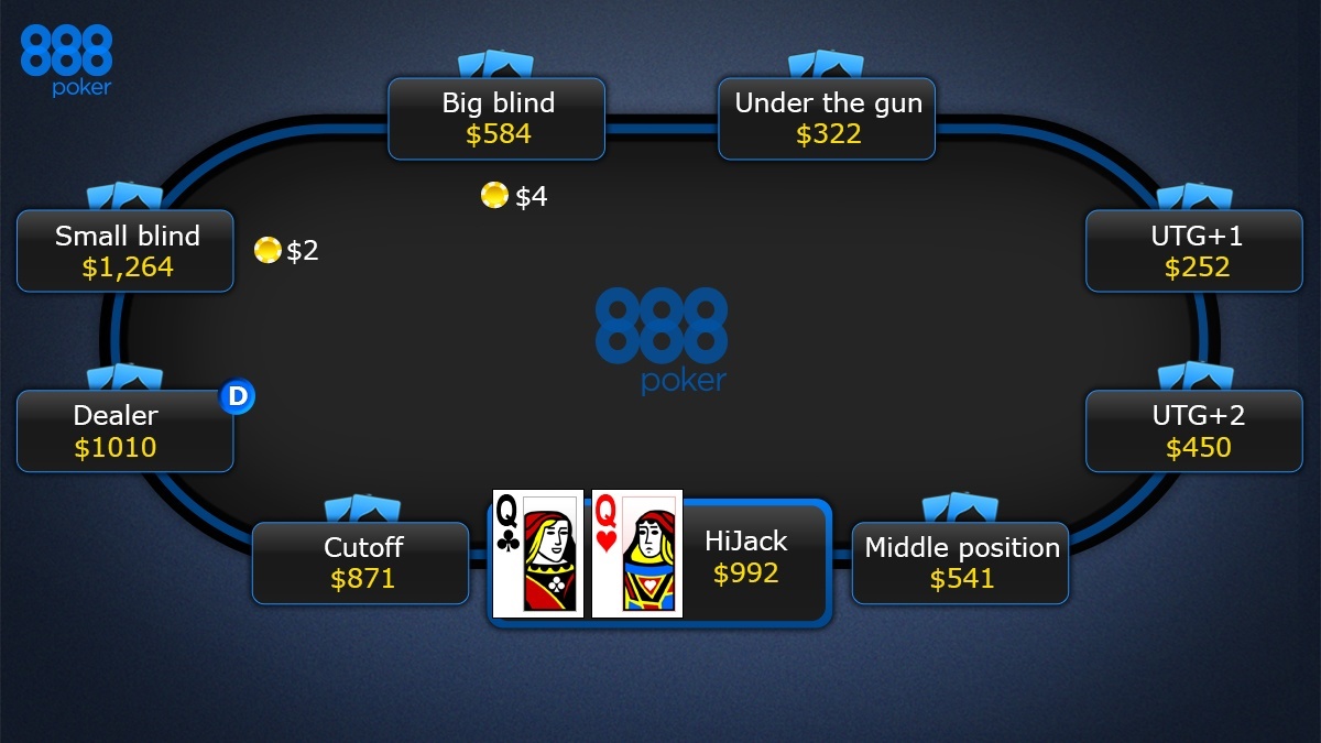 888 Poker Table screenshot