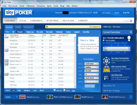 Sky Poker lobby